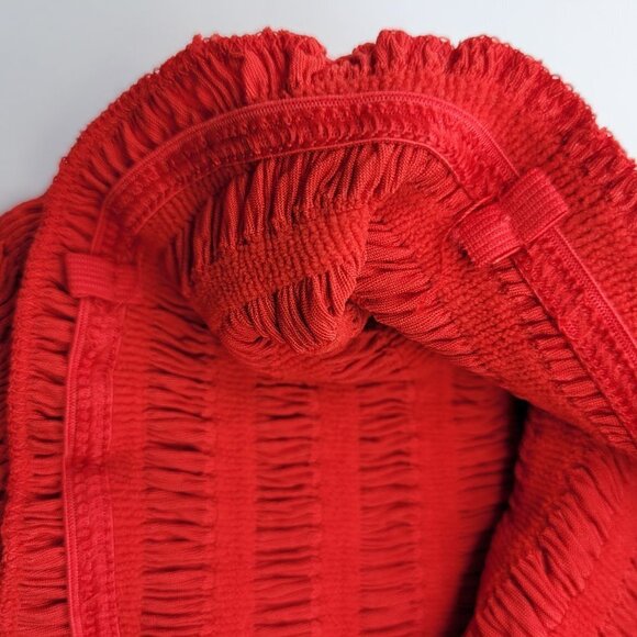 RED Sexy Crop Top Strapless Tube Top Smocked Stretchy Summer Bandeau - NEW - Picture 8 of 11